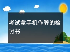 考試拿手機(jī)作弊的檢討書(shū)