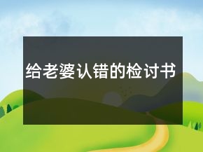 給老婆認錯的檢討書