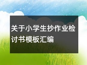 關(guān)于小學(xué)生抄作業(yè)檢討書(shū)模板匯編