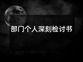部門個人深刻檢討書