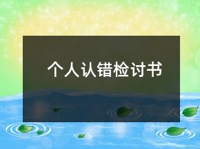 個人認錯檢討書