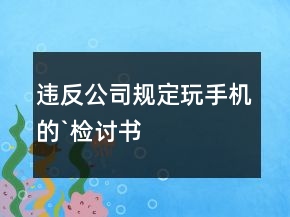 違反公司規(guī)定玩手機(jī)的`檢討書
