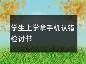 學(xué)生上學(xué)拿手機(jī)認(rèn)錯(cuò)檢討書