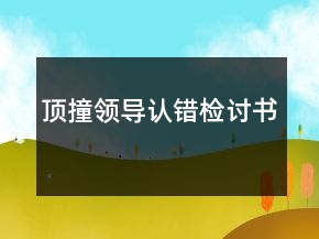 頂撞領導認錯檢討書