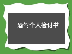 酒駕個人檢討書