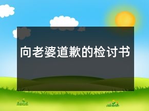 向老婆道歉的檢討書