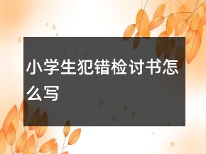 小學(xué)生犯錯檢討書怎么寫