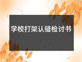 學(xué)校打架認(rèn)錯(cuò)檢討書