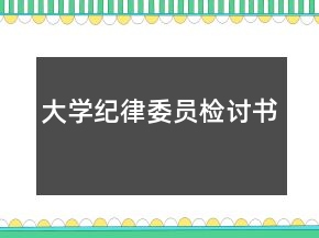 大學(xué)紀律委員檢討書