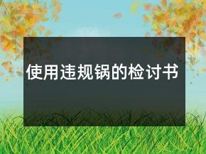 使用違規(guī)鍋的檢討書