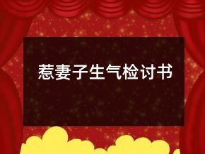 惹妻子生氣檢討書(shū)