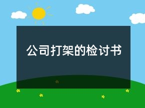 公司打架的檢討書
