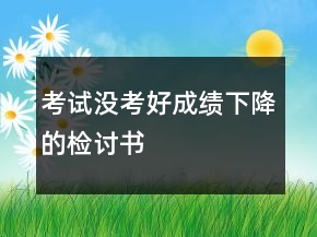 考試沒考好成績(jī)下降的檢討書