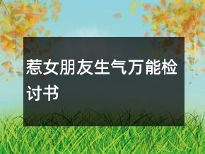 惹女朋友生氣萬(wàn)能檢討書