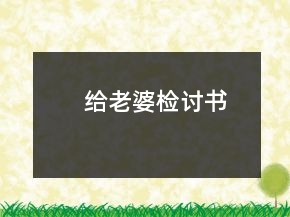 給老婆檢討書