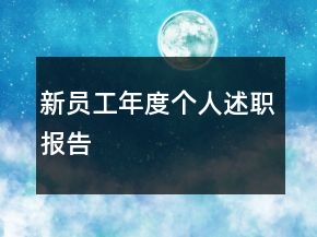 新員工年度個(gè)人述職報(bào)告