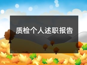 質(zhì)檢個人述職報告
