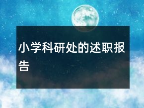 小學(xué)科研處的述職報告