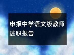 申報中學(xué)語文級教師述職報告