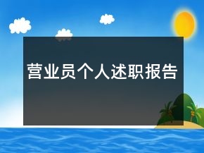 營(yíng)業(yè)員個(gè)人述職報(bào)告