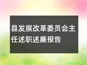 縣發(fā)展改革委員會主任述職述廉報告
