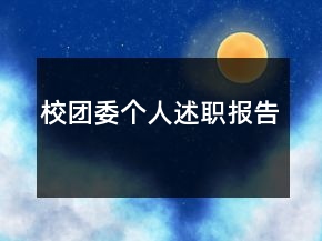 校團(tuán)委個人述職報告