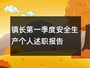 鎮(zhèn)長第一季度安全生產個人述職報告