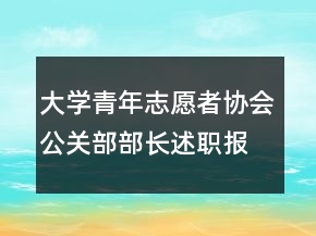 大學(xué)青年志愿者協(xié)會公關(guān)部部長述職報告