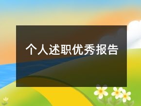 個(gè)人述職優(yōu)秀報(bào)告