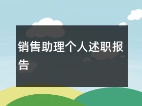 銷售助理個(gè)人述職報(bào)告