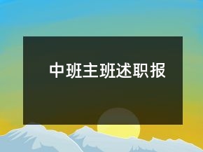 中班主班述職報