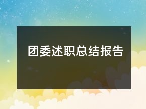 團(tuán)委述職總結(jié)報告
