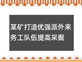 某礦打造優(yōu)強(qiáng)派外來務(wù)工隊(duì)伍提高采掘一線戰(zhàn)斗力述職報(bào)告