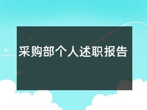 采購部個人述職報告