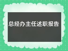 總經(jīng)辦主任述職報告