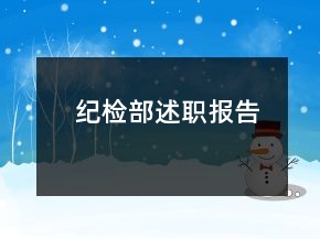 紀(jì)檢部述職報告