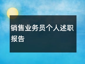 銷售業(yè)務員個人述職報告