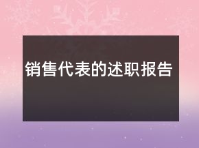 銷(xiāo)售代表的述職報(bào)告