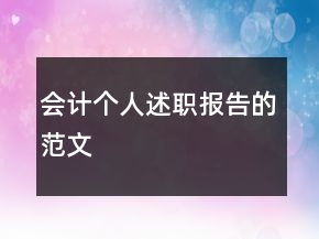 會計個人述職報告的范文