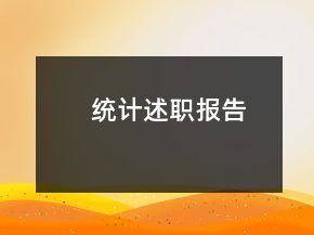 統(tǒng)計(jì)述職報(bào)告