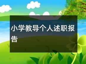 小學(xué)教導(dǎo)個(gè)人述職報(bào)告