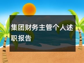 集團(tuán)財務(wù)主管個人述職報告