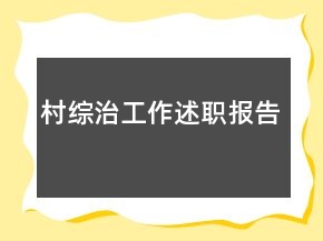 村綜治工作述職報告