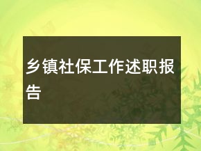 鄉(xiāng)鎮(zhèn)社保工作述職報告