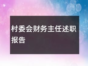 村委會財務(wù)主任述職報告