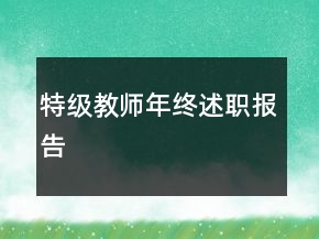 特級教師年終述職報告