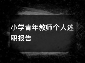 小學(xué)青年教師個人述職報(bào)告