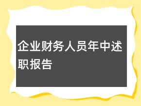 企業(yè)財務(wù)人員年中述職報告
