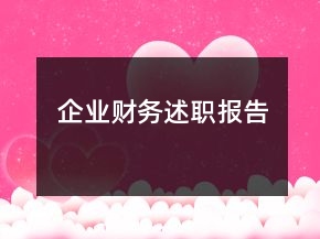 企業(yè)財務(wù)述職報告