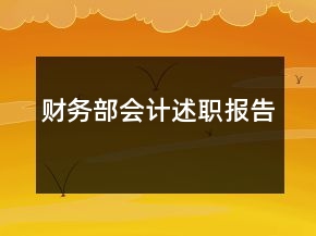 財(cái)務(wù)部會(huì)計(jì)述職報(bào)告